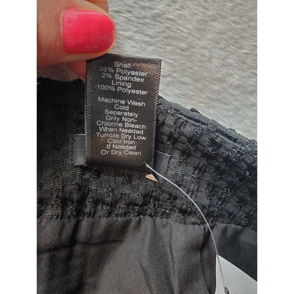 Ann Taylor A Line Skirt Women Size 6 Black Swiss Dot Polyester Lined Back Zipper - Picture 8 of 8